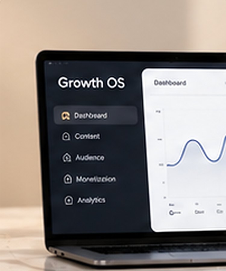 Laptop running a growth dashboard