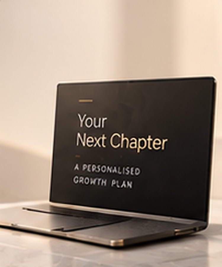 Laptop showing a personalised growth plan