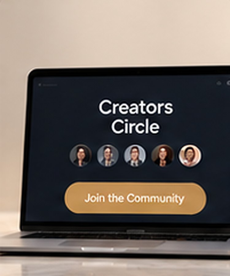 Laptop showing a members community